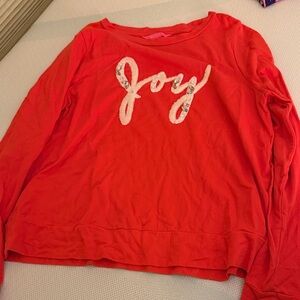 Lilly Pulitzer Coral 'Joy' Sequin Appliqué Pullover